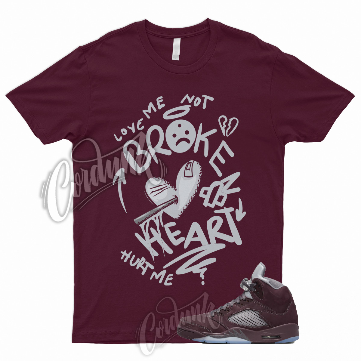 BROKEN Shirt for 5 Deep Burgundy Metallic Silver Light Graphite Bordeaux Maroon gallery