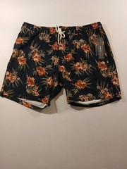 Johnny Bigg Board Short Men 38 Rust Floral Surfing Flat-Front J203SH301.RUS N126