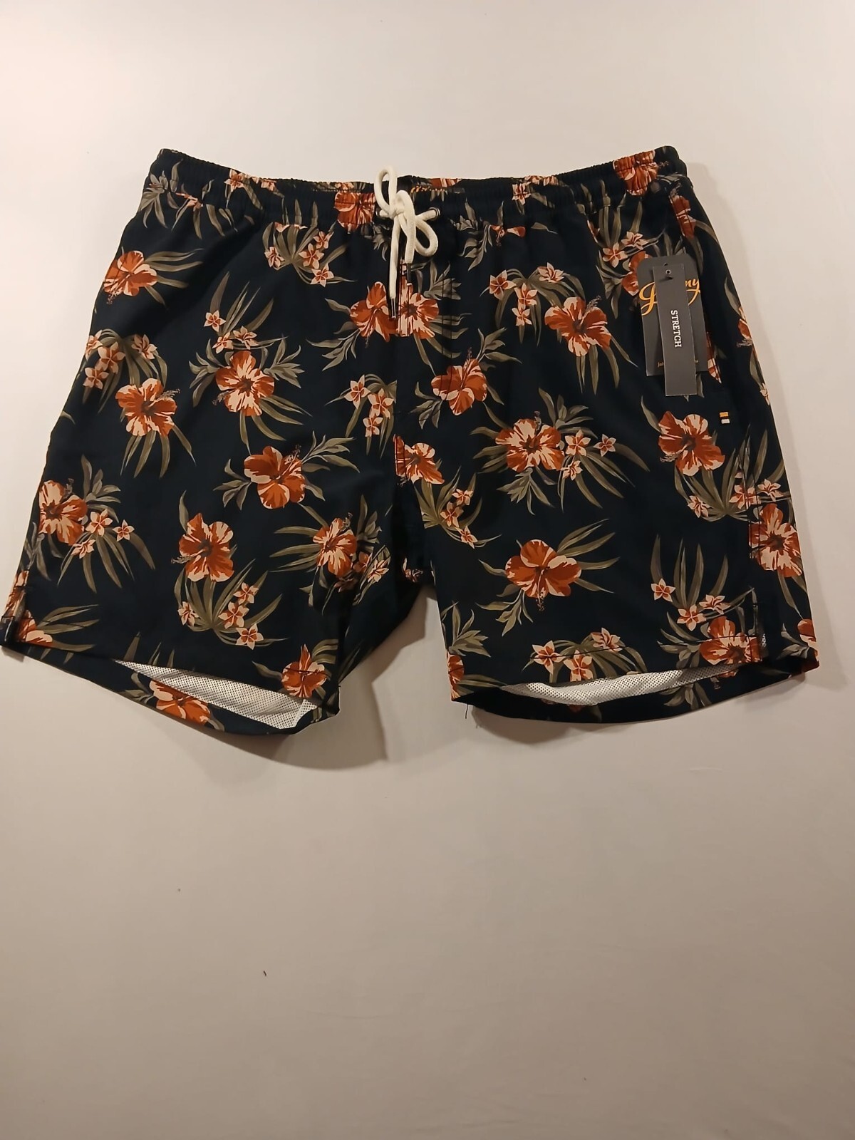Johnny Bigg Board Short Men 38 Rust Floral Surfing Flat-Front J203SH301.RUS N126