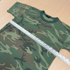 Vintage 90s Rothco Camo Ringer Large Single Stitch T Shirt Made in USA army