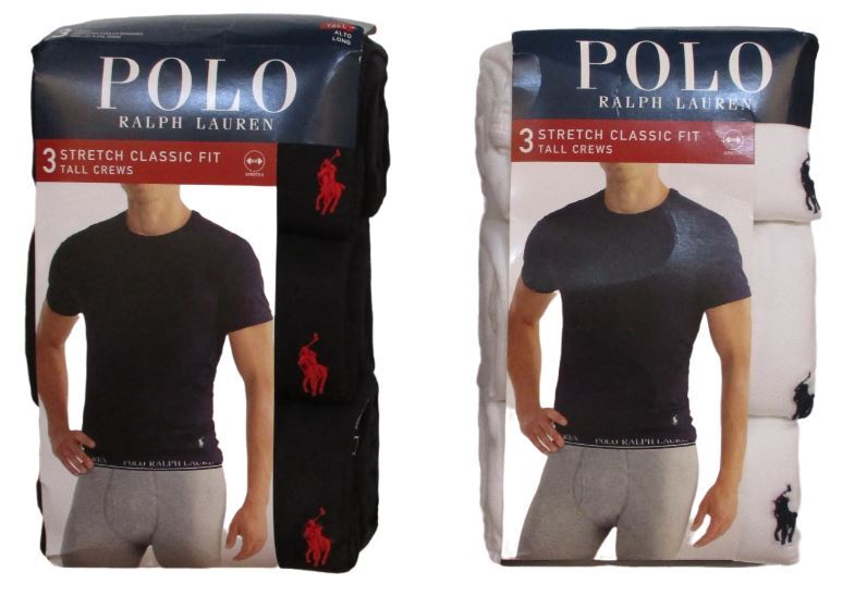 3 POLO RALPH LAUREN MENS 1XL TO 4XL BIG & TALL WHITE BLACK STRETCH CREW T-SHIRTS