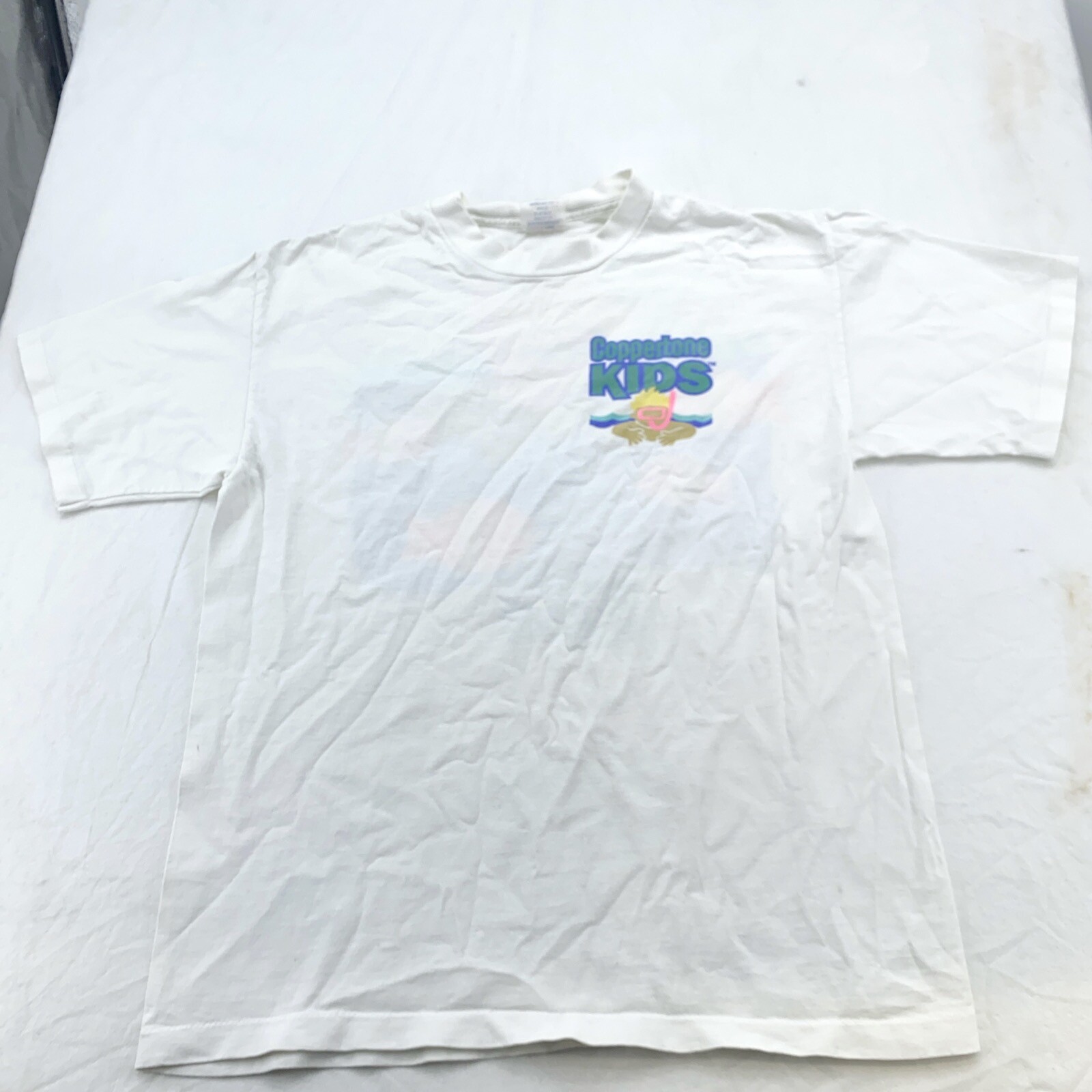 vintage 90s COPPERTONE KIDS SUNSCREEN T-Shirt MEDIUM/LARGE beach scuba fish soft gallery