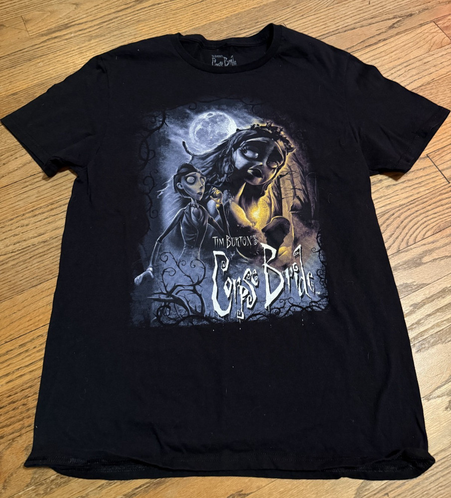 Vintage 2000s Tim Burton’s Corpse Bride T-Shirt Warner Bros L large Movie Promo