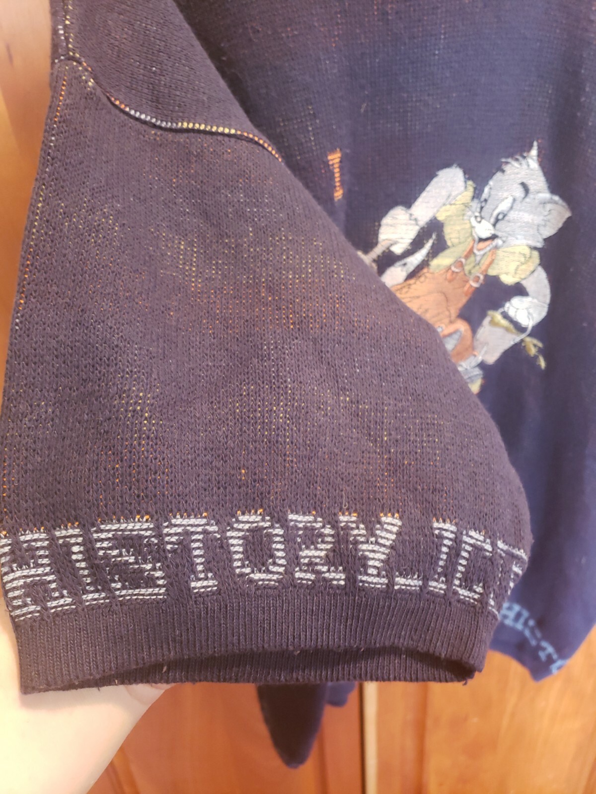 Vtg Iceberg History Tom and Jerry Cartoon SS Sweater Shirt Italy Size Large gallery