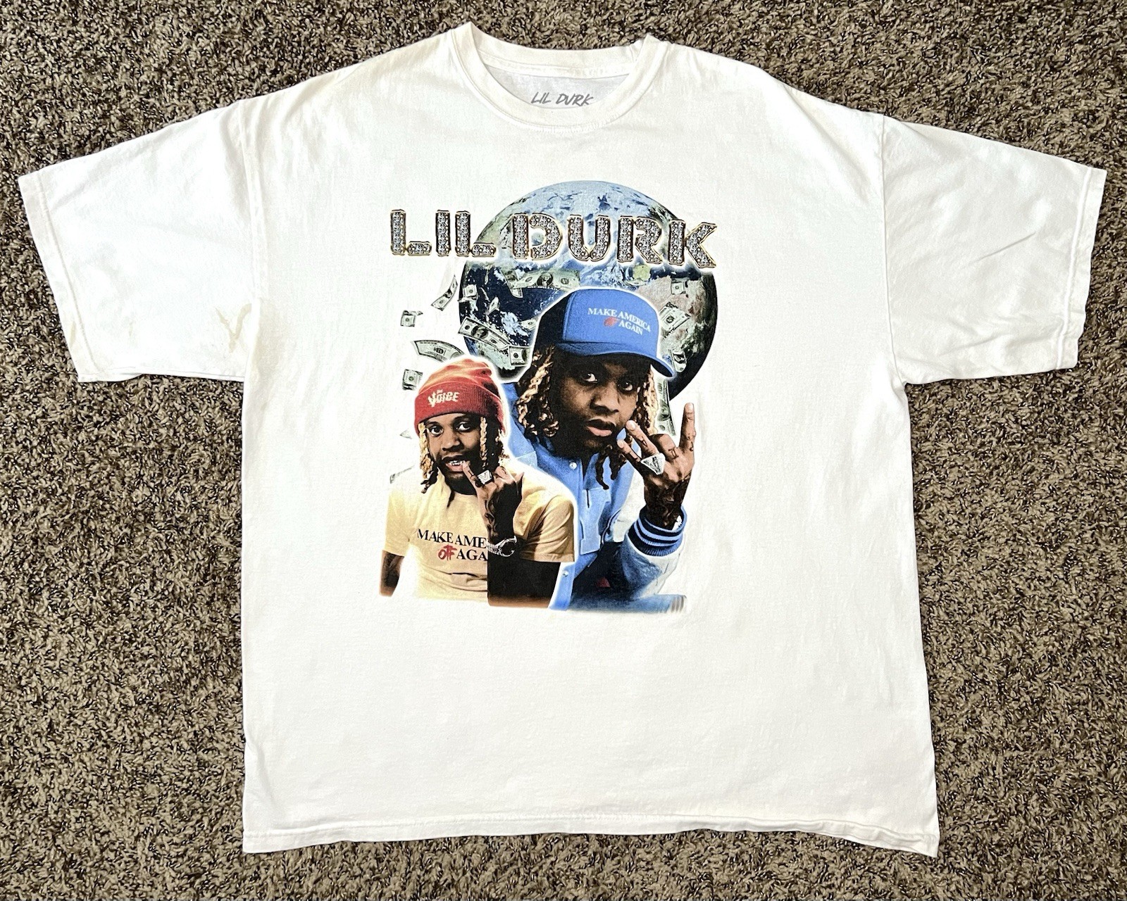 LIL DURK Make America OTF Again Rap Tee Adult Hip-Hop Graphic 2XL 25” X 29” gallery