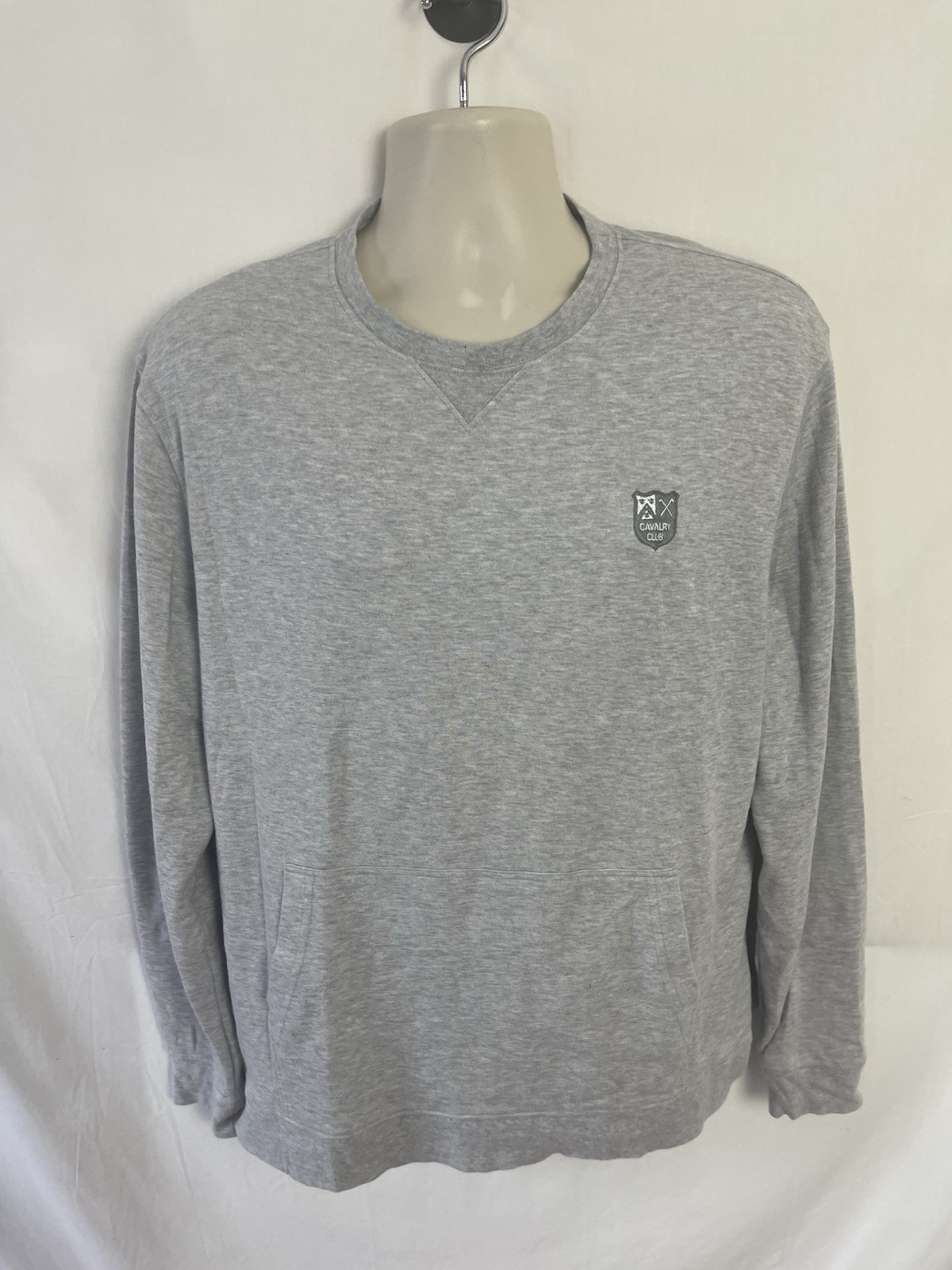 TURTLESON MENS LONG SLEEVE GOLF T SHIRT Sz L KANGAROO POCKET