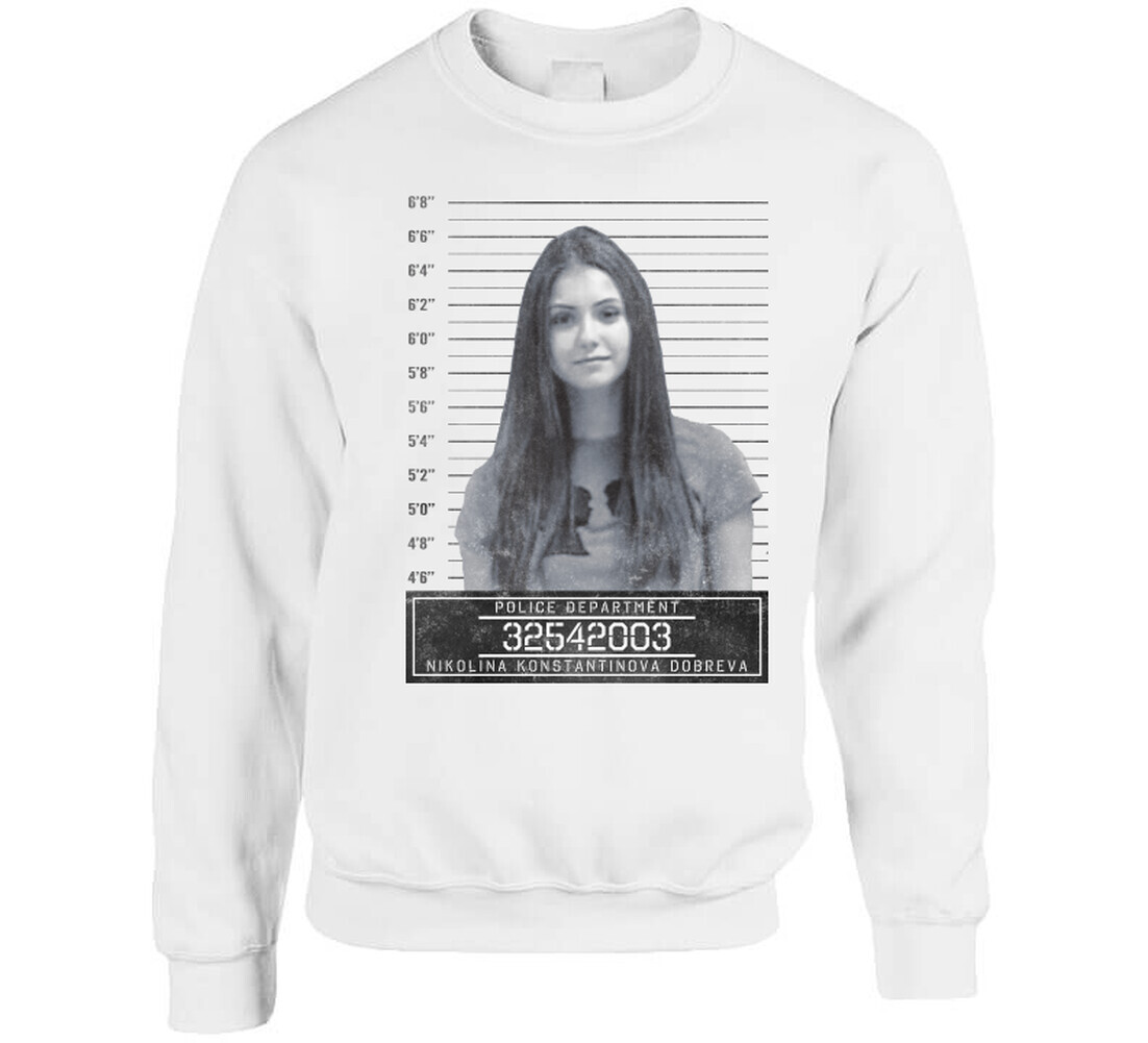 Nina Dobrev Celebrity Mugshot Police Department T Shirt gallery
