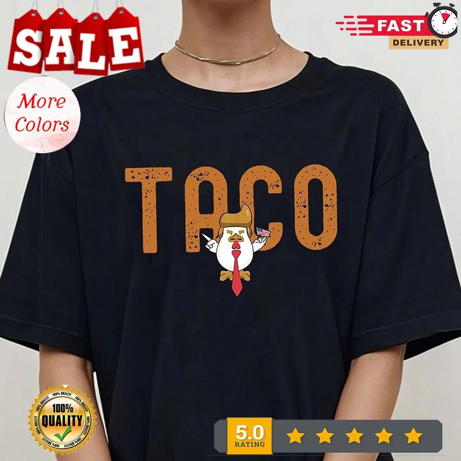 2025/TACO Chicken Shirt, Trmp Always Chickens Out Tee, Anti-DT Political Protest gallery