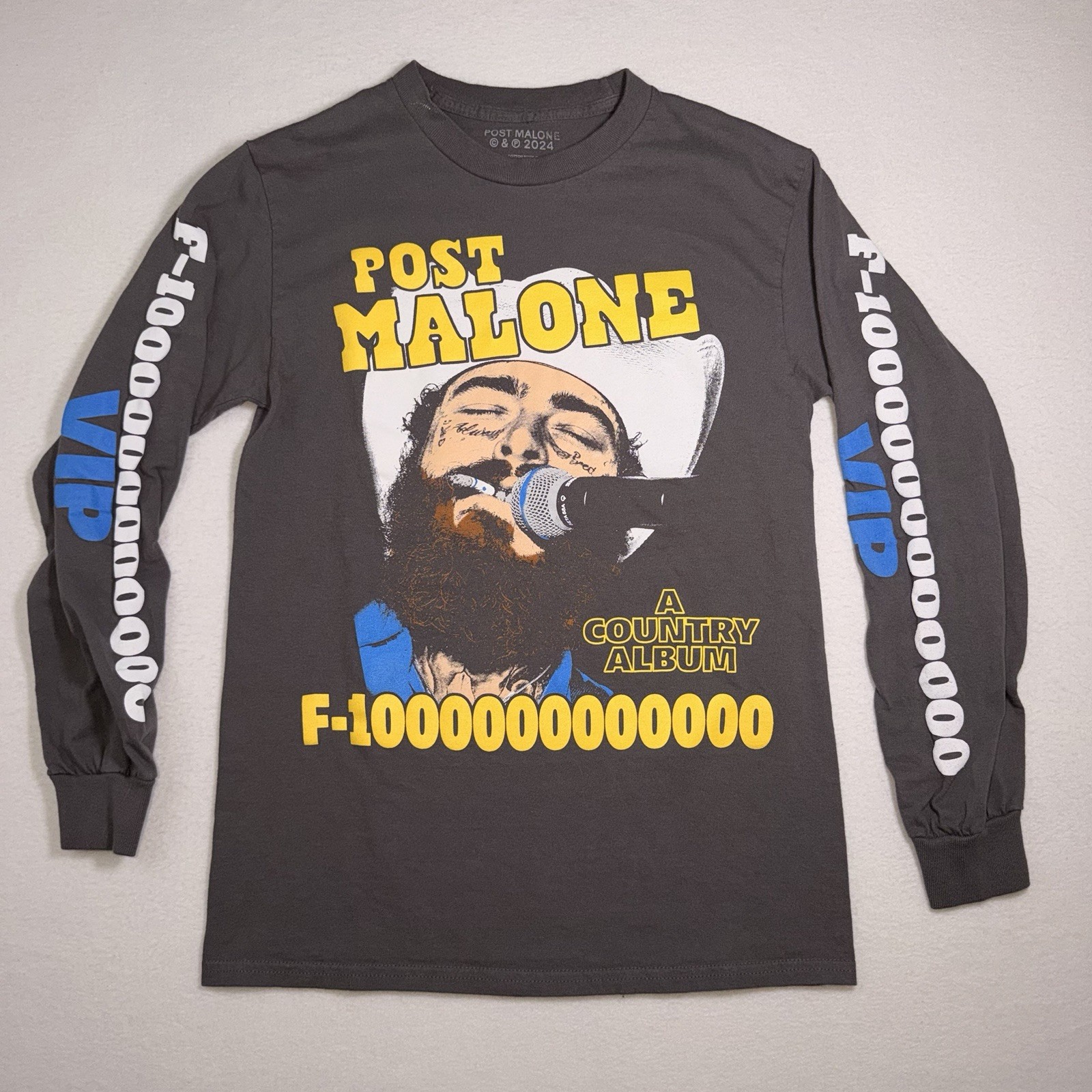 Post Malone F-1 Trillion VIP Long Sleeve Shirt Small 2024 Country Album Tee gallery