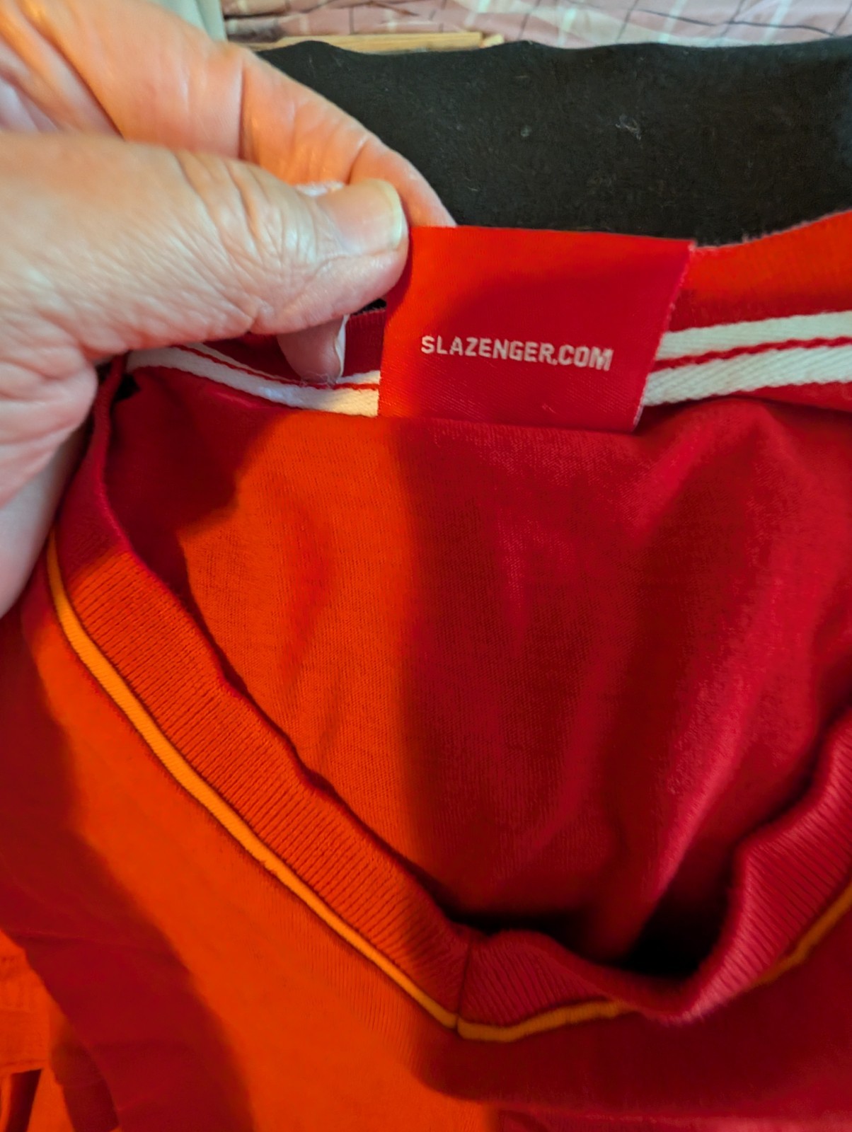 Slazenger T-Shirt Men's Red Tee Size (M) Short Sleeves V Neck Cotton Medium gallery