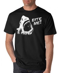 BITE ME Shark Week tee teeth funny attack college humor rude surf T-Shirt