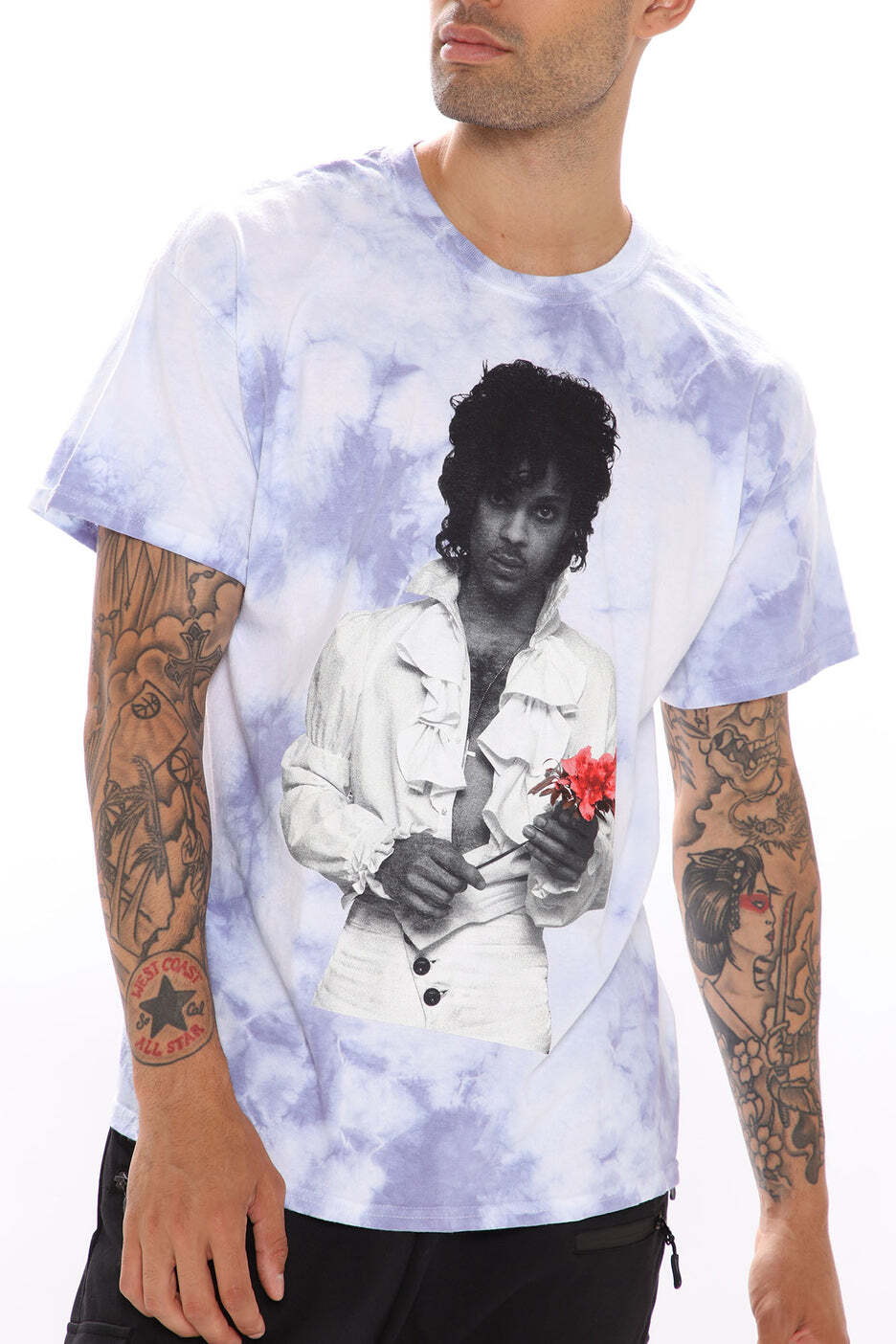 Prince Rose Tie Dye Short Sleeve Tee Shirt New