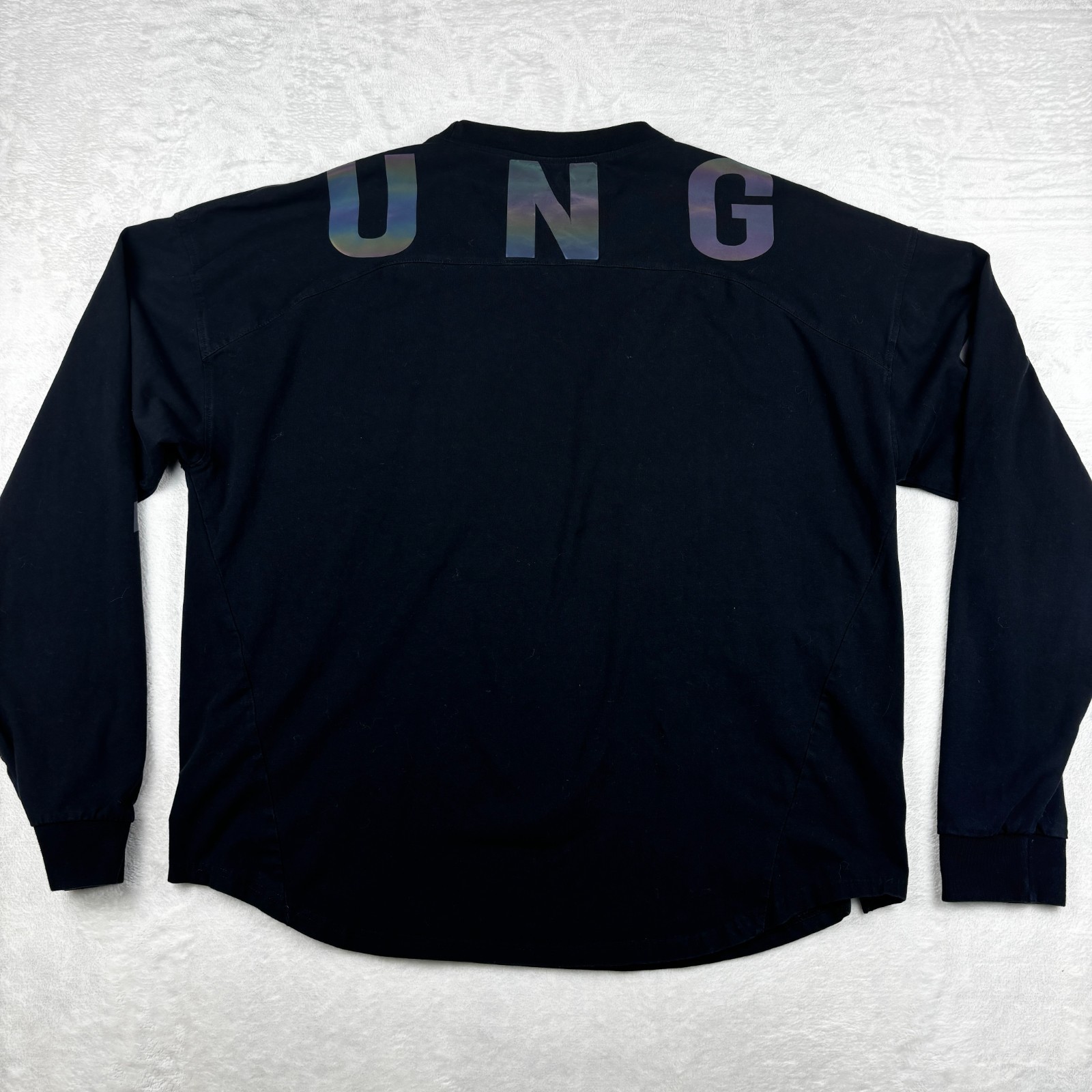 YoungLA T Shirt Mens XL Black Reflective Spellout Graphic Tee Long Sleeve gallery
