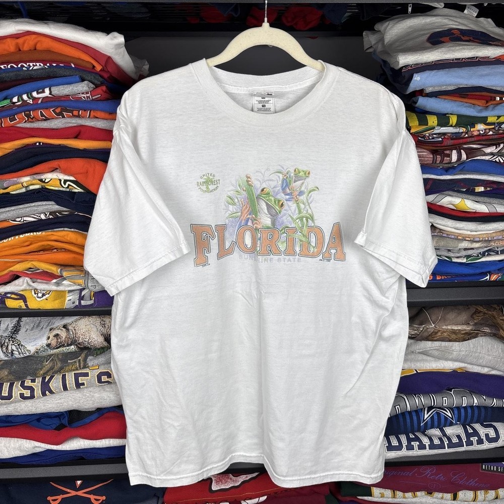 Vintage 90s Florida Sunshine State Tree Frog Souvenir Tee XL