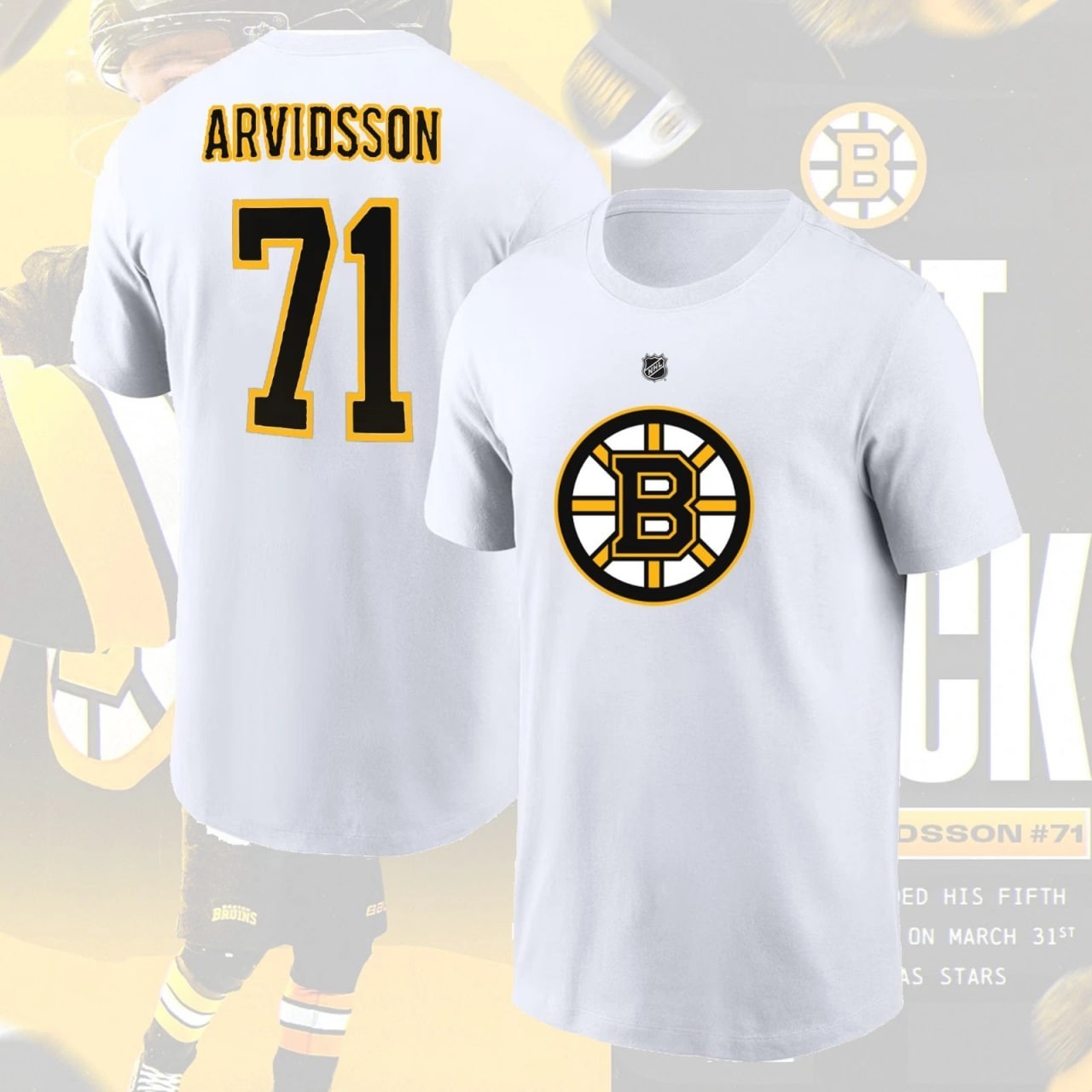 NEW! Viktor #71 Arvidsson Boston B Team 2026 Name & Number Players Gift