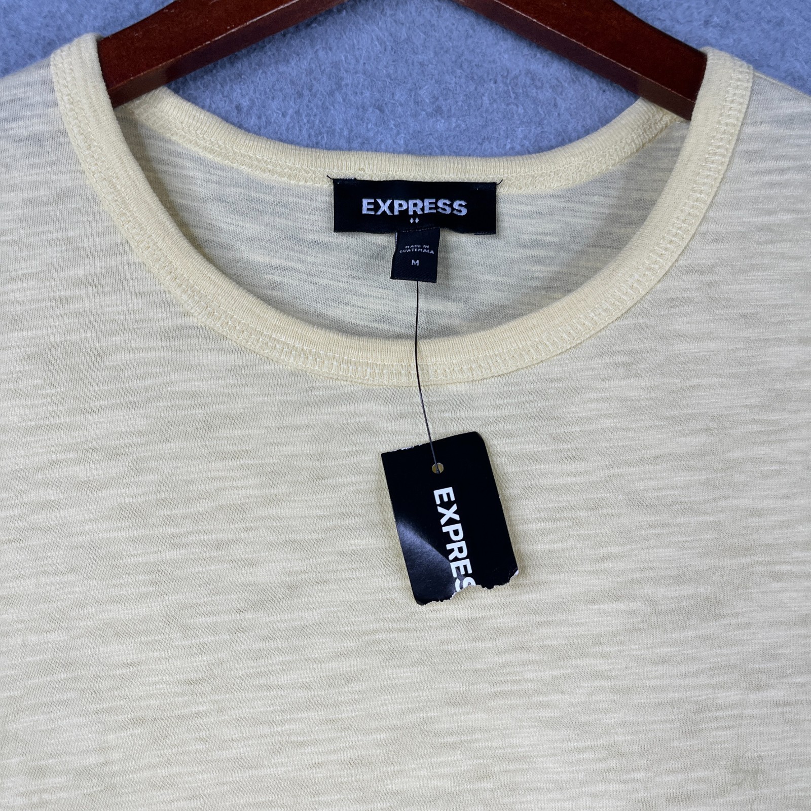 Express Yellow T Shirt Lightweight Mens Medium Casual NEW NWT gallery