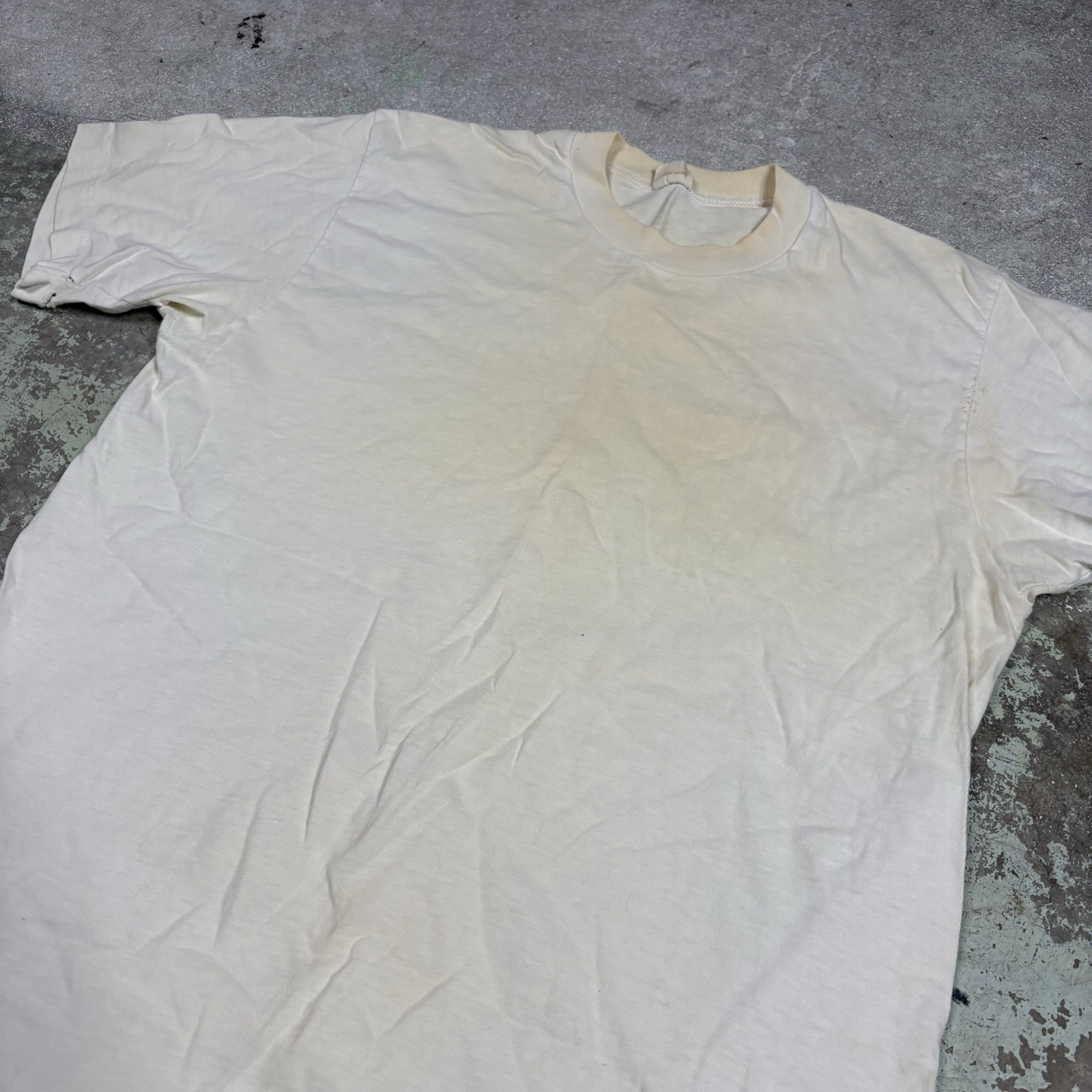 Vintage 70s Jcpenny Blank White Shirt Towncraft Polycotton Single Stitch Size M gallery