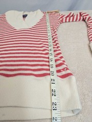 American Eagle Outfitters Striped V-Neck Shawl Collar Long Sleeve Thermal Top LG