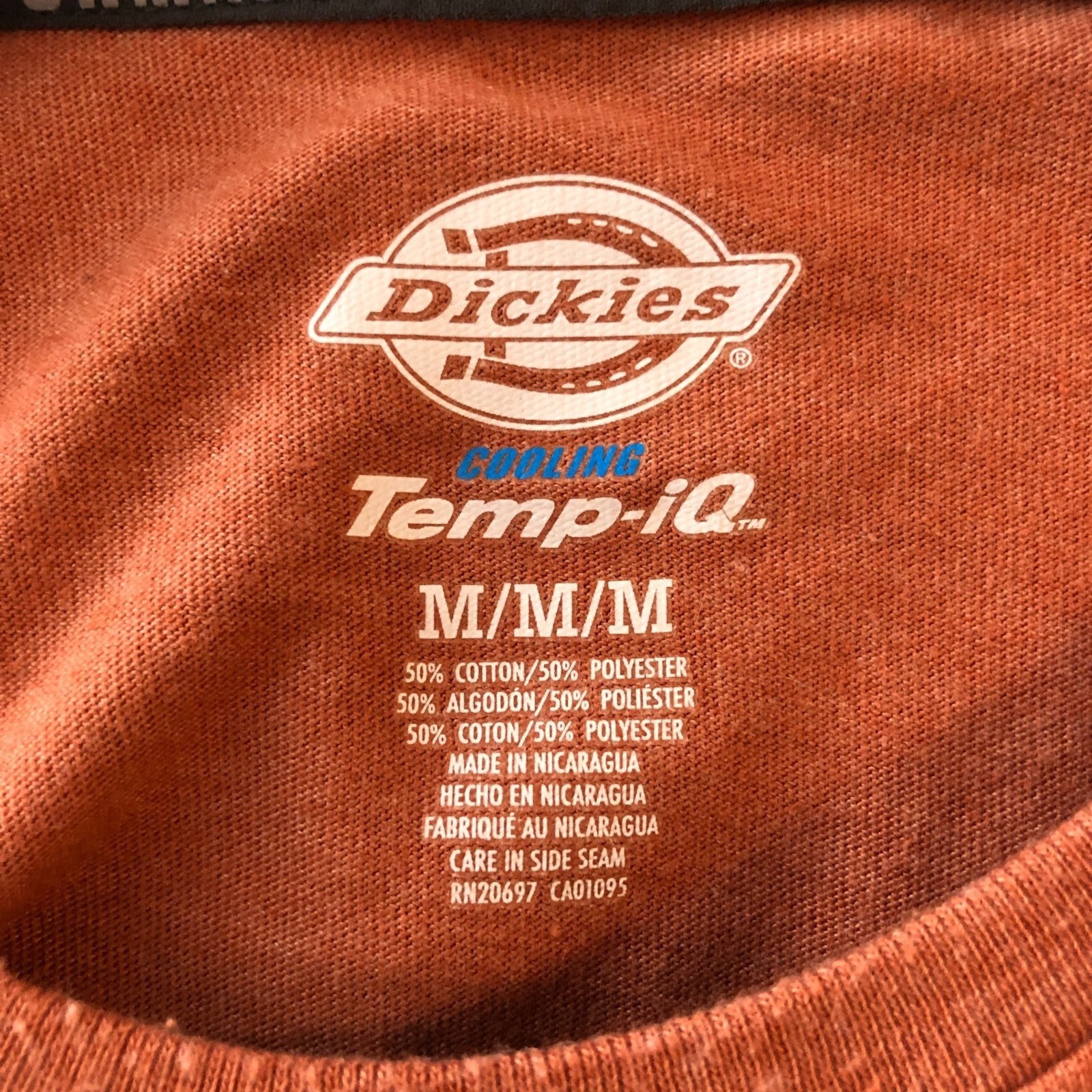 Dickies Mens Performance Cooling Tee Short Sleeve Crew Neck Orange M gallery