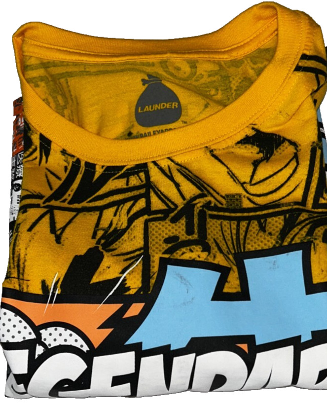 Launder T-Shirt Men's Large Legendary Tee Yellow Anime Styled Bailey Apparel gallery