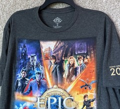 Universal Studios Epic Universe Opening Day T-Shirt Adult Size Medium Gray NEW