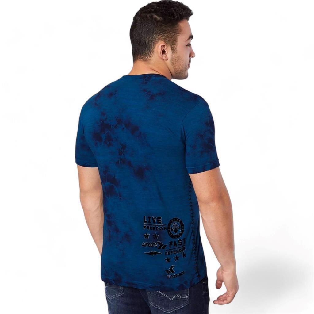 Men's Affliction Standing Value Navy Blue Crystal Wash Premium Y2K T-Shirt Large gallery