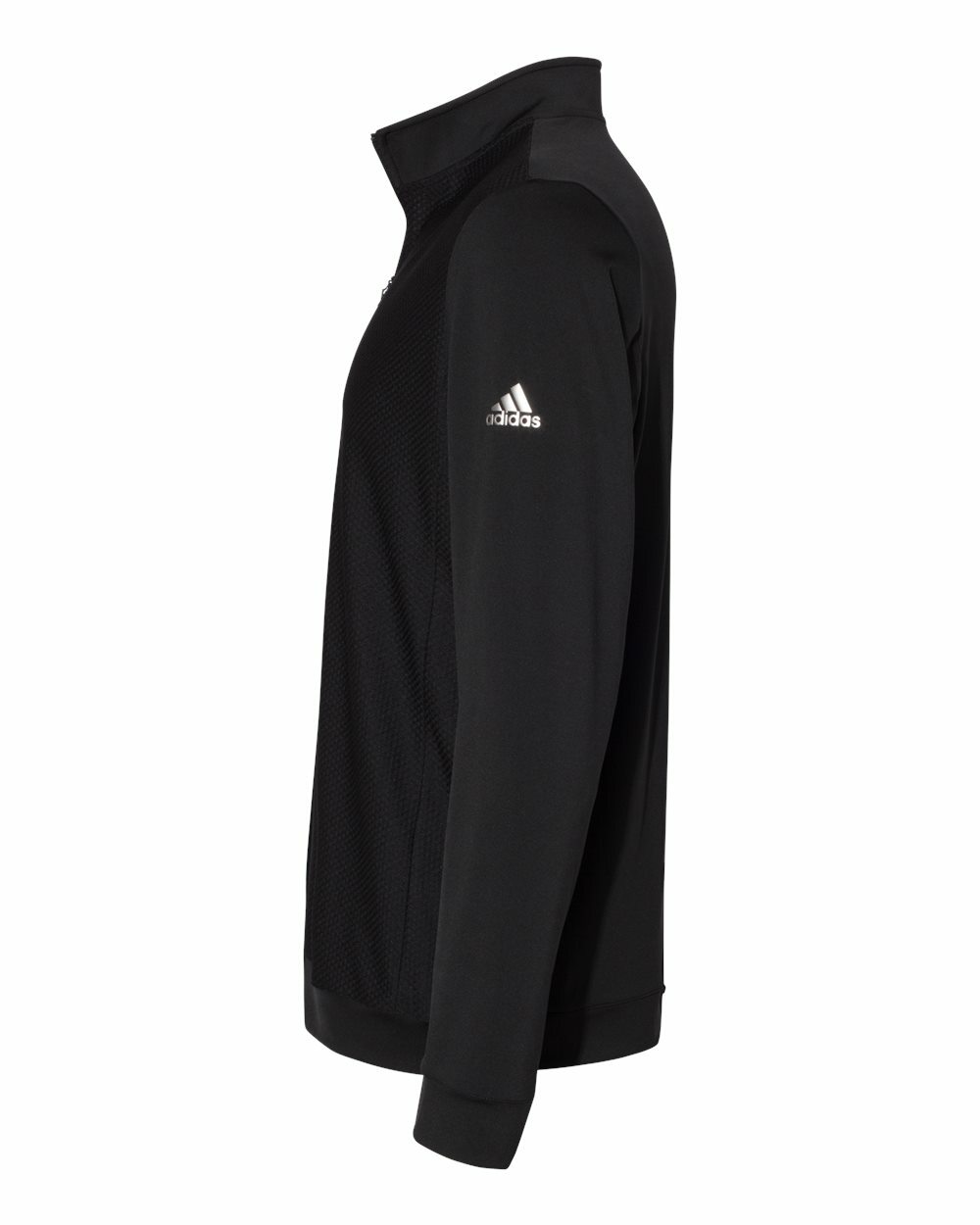 Adidas Golf Top UPF 50+ Logo Performance Textured 1/4 Zip Pocket Pullover Jacket