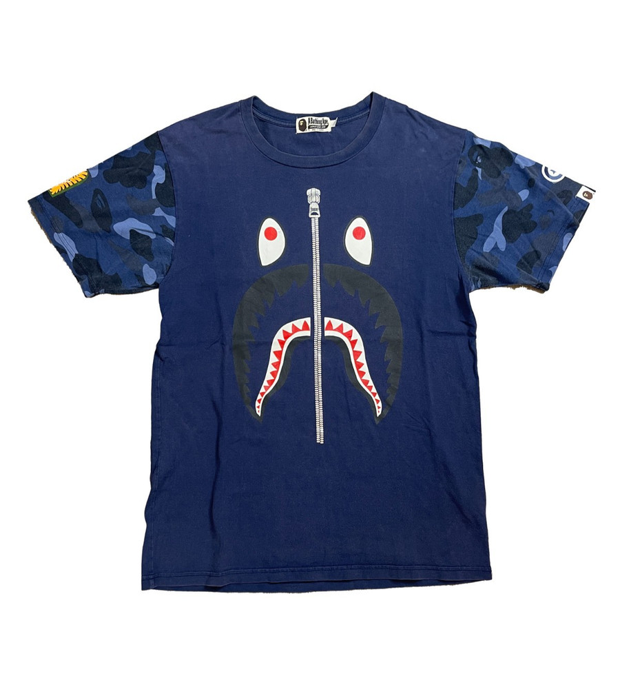 BAPE Shark MGM Blue Camo Graphic Tee Archive A Bathing Ape