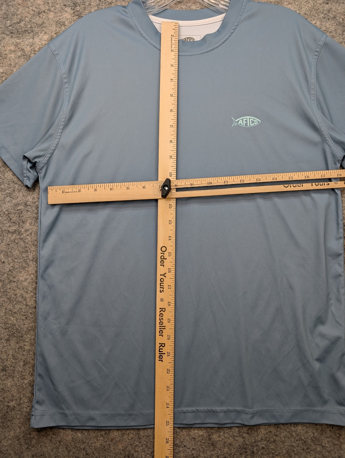 AFTCO Shirt Mens Small Gray Short Sleeve Stretch Performance Fishing gallery