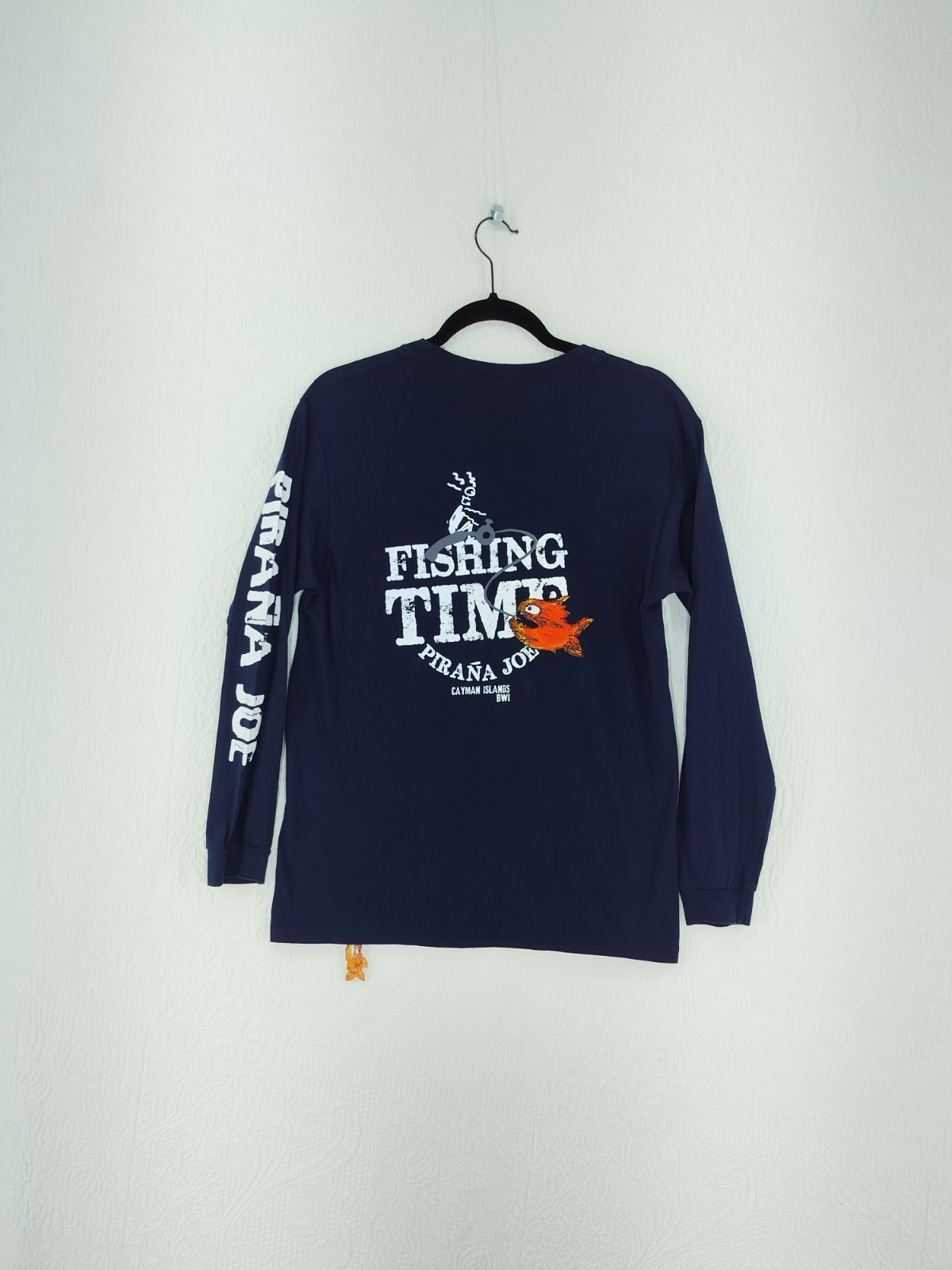 Pirana Joe Fishing Time Cayman Islands Shirt Youth Medium Blue Beach 2192 gallery