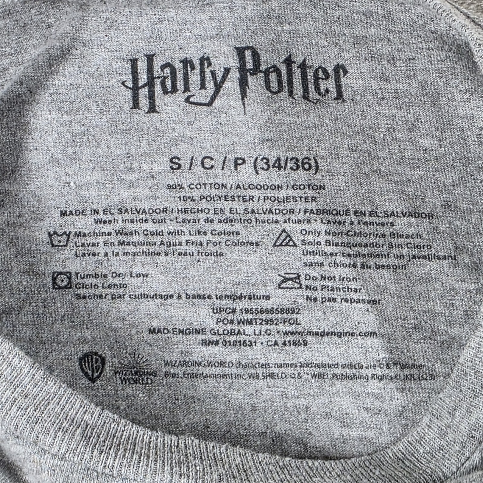 Harry Potter Herbology Shirt Men's Size Small (34/36) Gray gallery