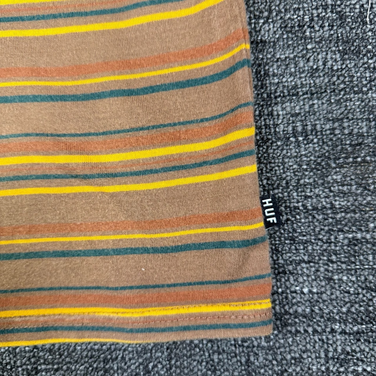 HUF Striped Knit T-Shirt Brown and Yellow Multi Stripe gallery
