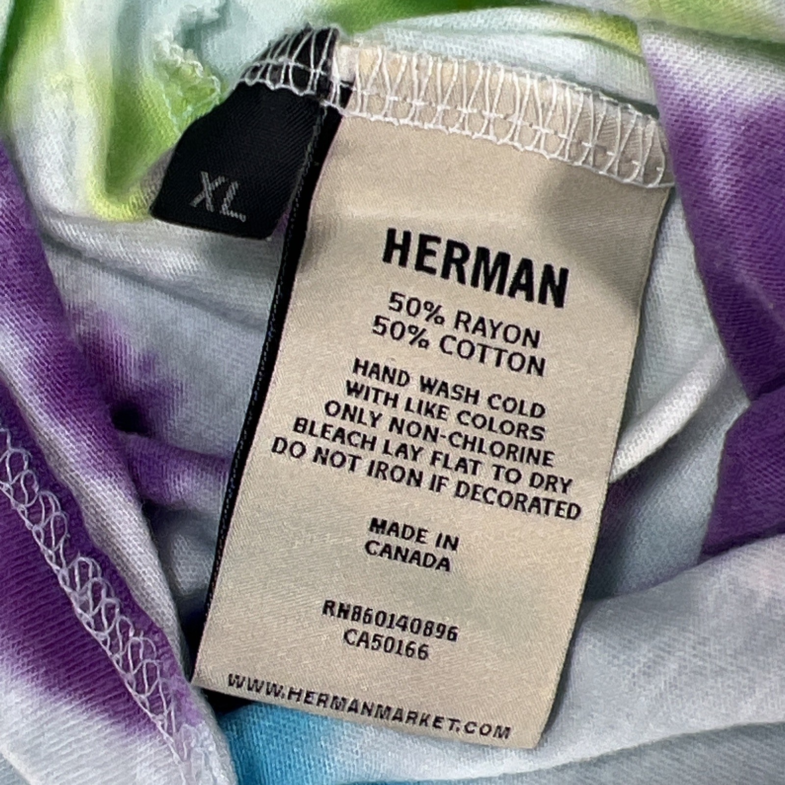 Herman Homme Pierced Lip Soft T-shirt Tie Dye XL Crew Neck Total Tiedye Pattern gallery