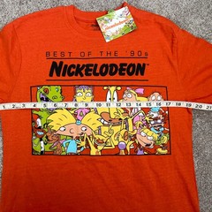 Nickelodeon Rugrats, Hey Arnold, CatDog 90s Cartoon T-Shirt Orange Size M