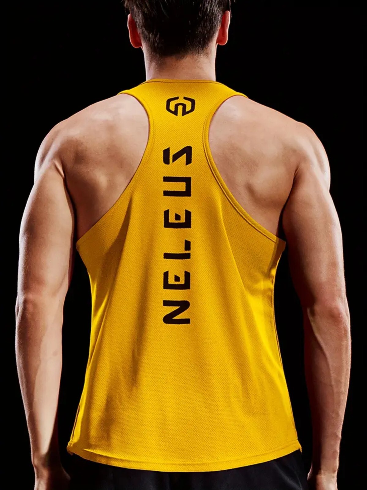 NELEUS 'Dry Fit Logo Muscle' Mesh Tank Top Men's M Gym Workout Exercise Ylw NWT! gallery