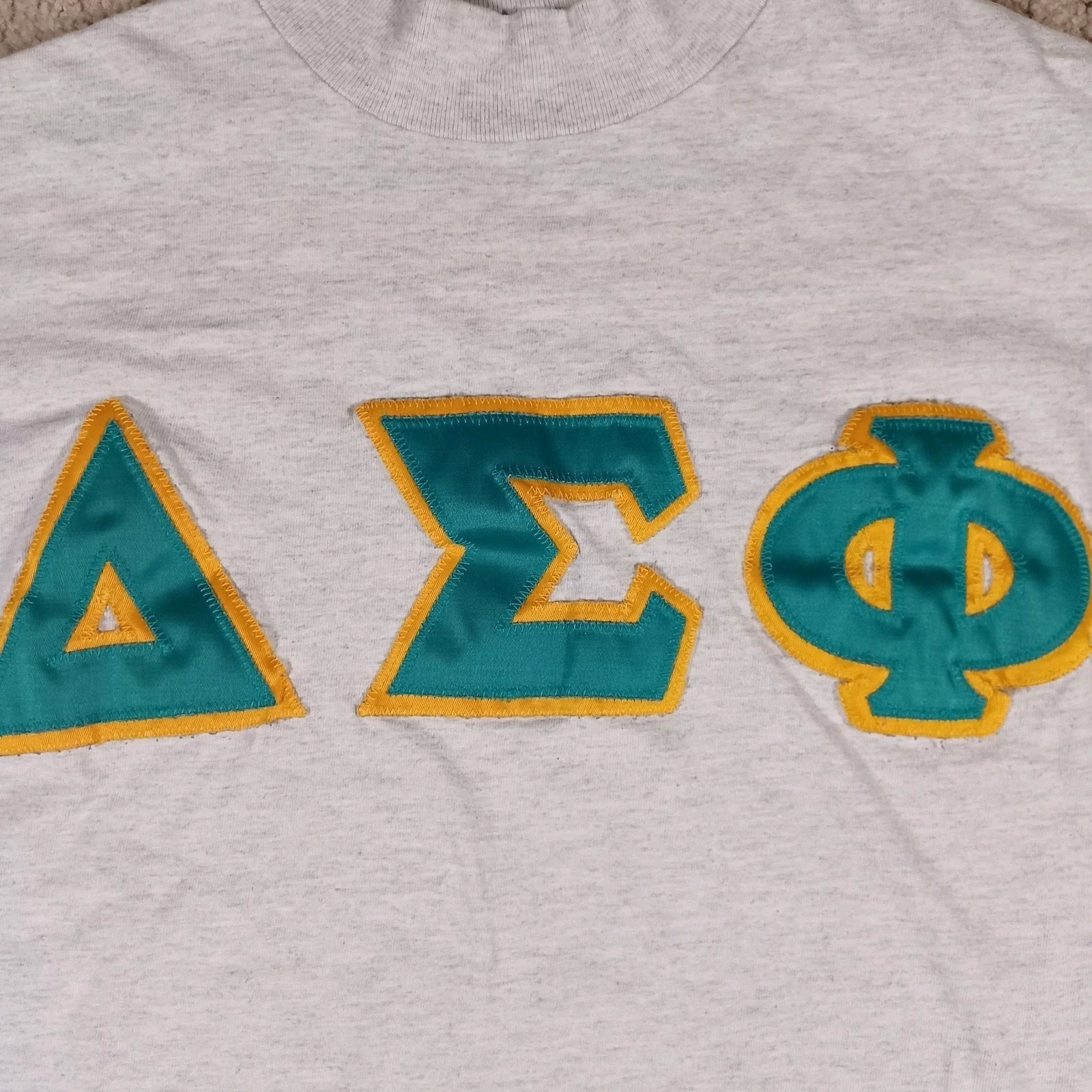 Vintage Delta Sigma College Frat Mockneck Single Stitch Shirt Long Sleeve gallery