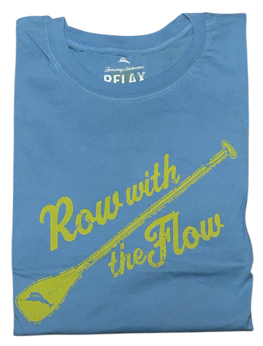 $45 TOMMY BAHAMA Sky Blue ROW WITH THE FLOW Relaxed Fit Short Sleeve T-shirt gallery