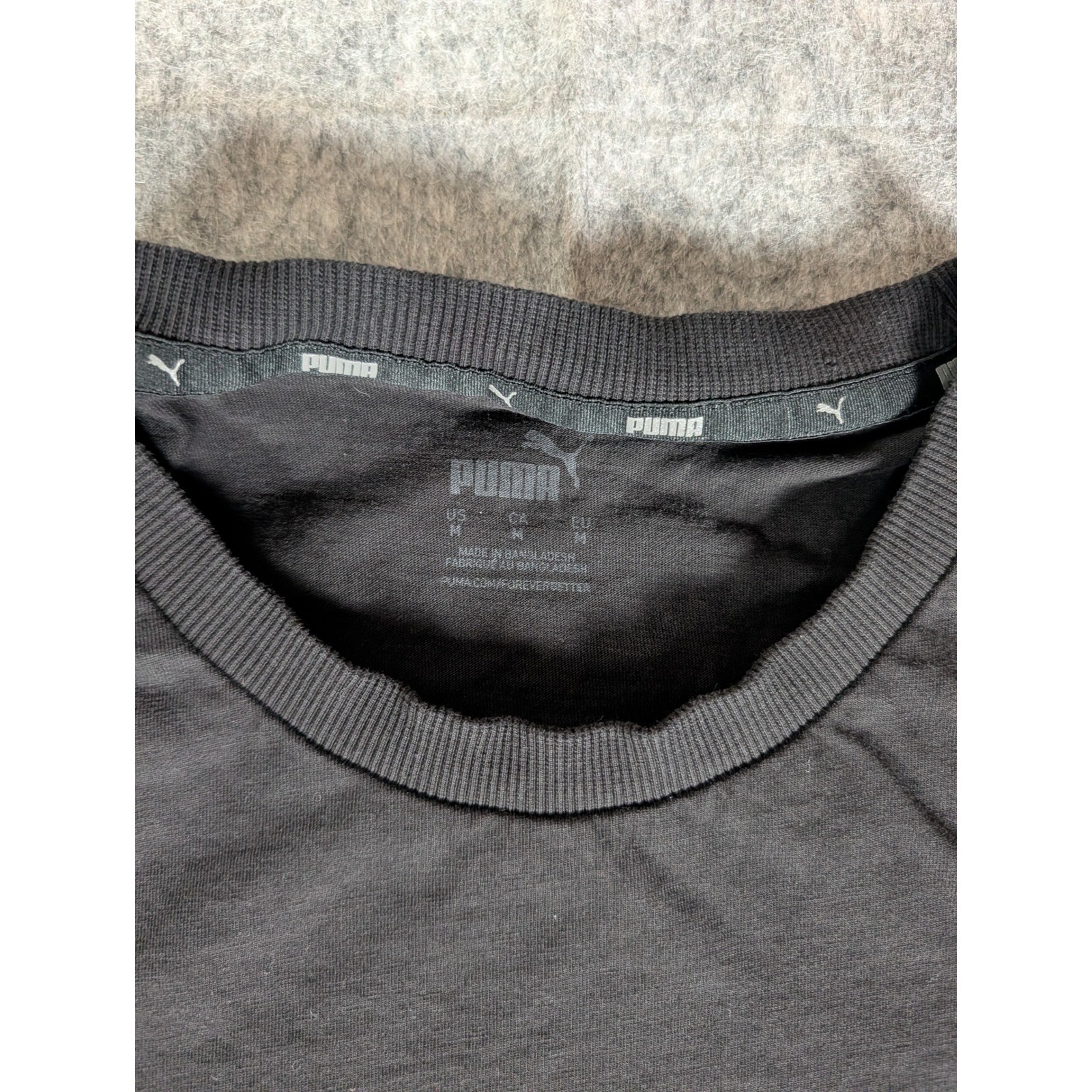 Puma Mens Black Long Sleeve Graphic T-Shirt Established 1948 Crew Neck Logo Tee gallery