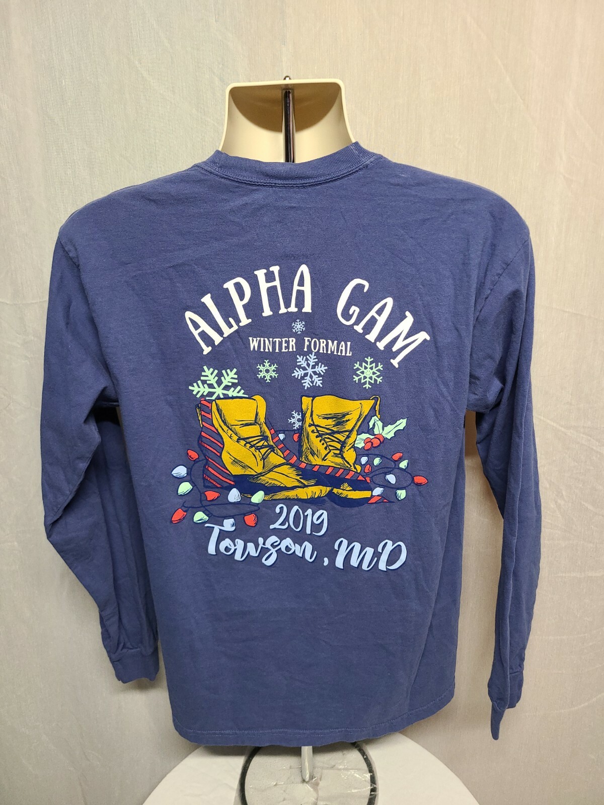 2019 Alpha Gam Winter Formal Towson MD Adult Medium Gray Long Sleeve TShirt gallery
