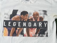 KOBE BRYANT & MICHAEL JORDAN LEGENDARY T-SHIRT MEN SIZE M (19×29) MADE IN U.S.A