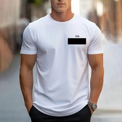 Men Math Formula Print T Shirt Short Sleeve Casual Sports Fitness Round Neck Top