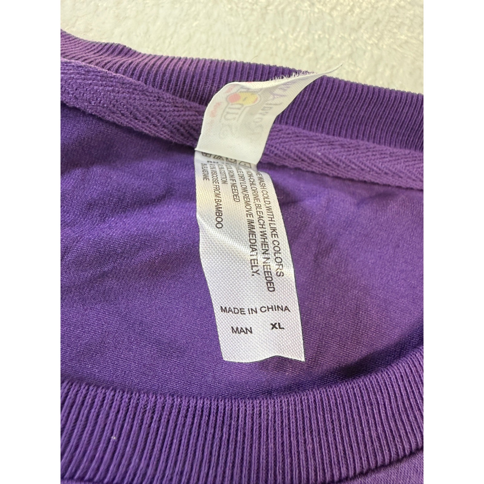 Royal Avalon Mens XL Purple Bamboo Blend Short Sleeve Crew Neck T-Shirt gallery