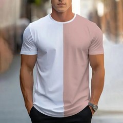 Men Math Formula Print T Shirt Short Sleeve Casual Sports Fitness Round Neck Top
