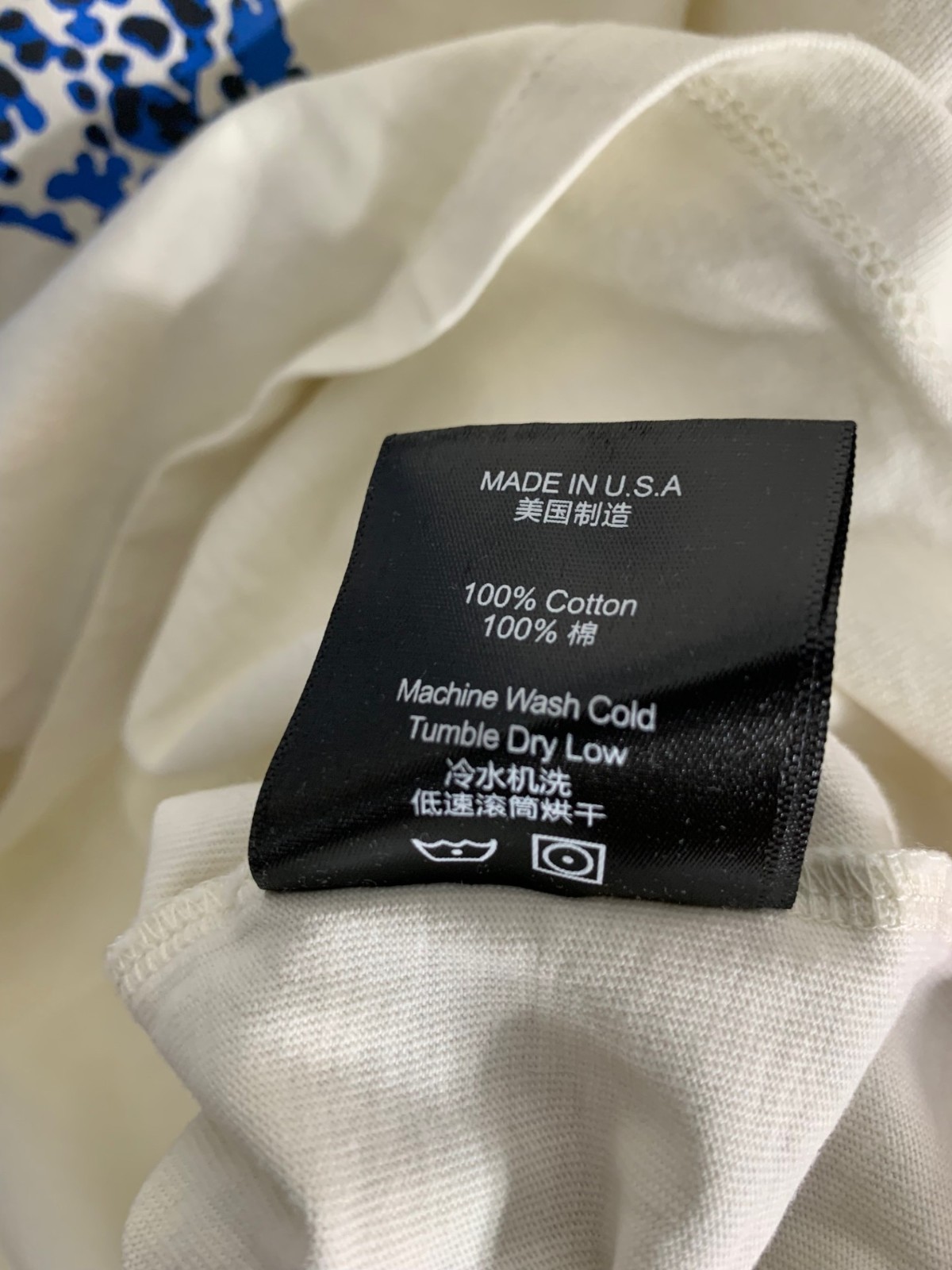 Rhude Mens Cream Blue And Black Leopard T-Shirt Size Large EUC Made In USA gallery