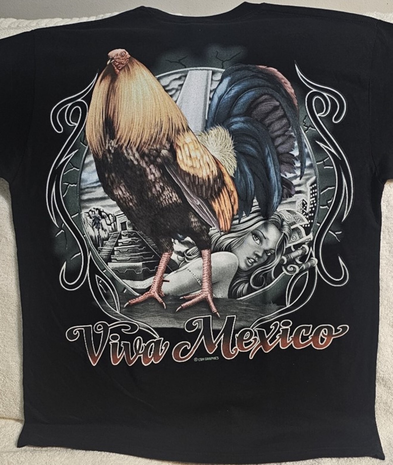 ROOSTER VIVA MEXICO COCK FIGHT MONEY LADY FARM ANIMAL CHICKEN BIRD T-SHIRT SHIRT gallery