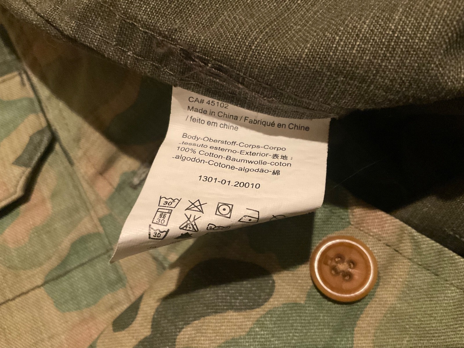 RECOLOURED ARMY SCOTCH & SODA TWILL CAMO BUTTON UP LONG SLEEVE ( MENS L ) AS IS gallery