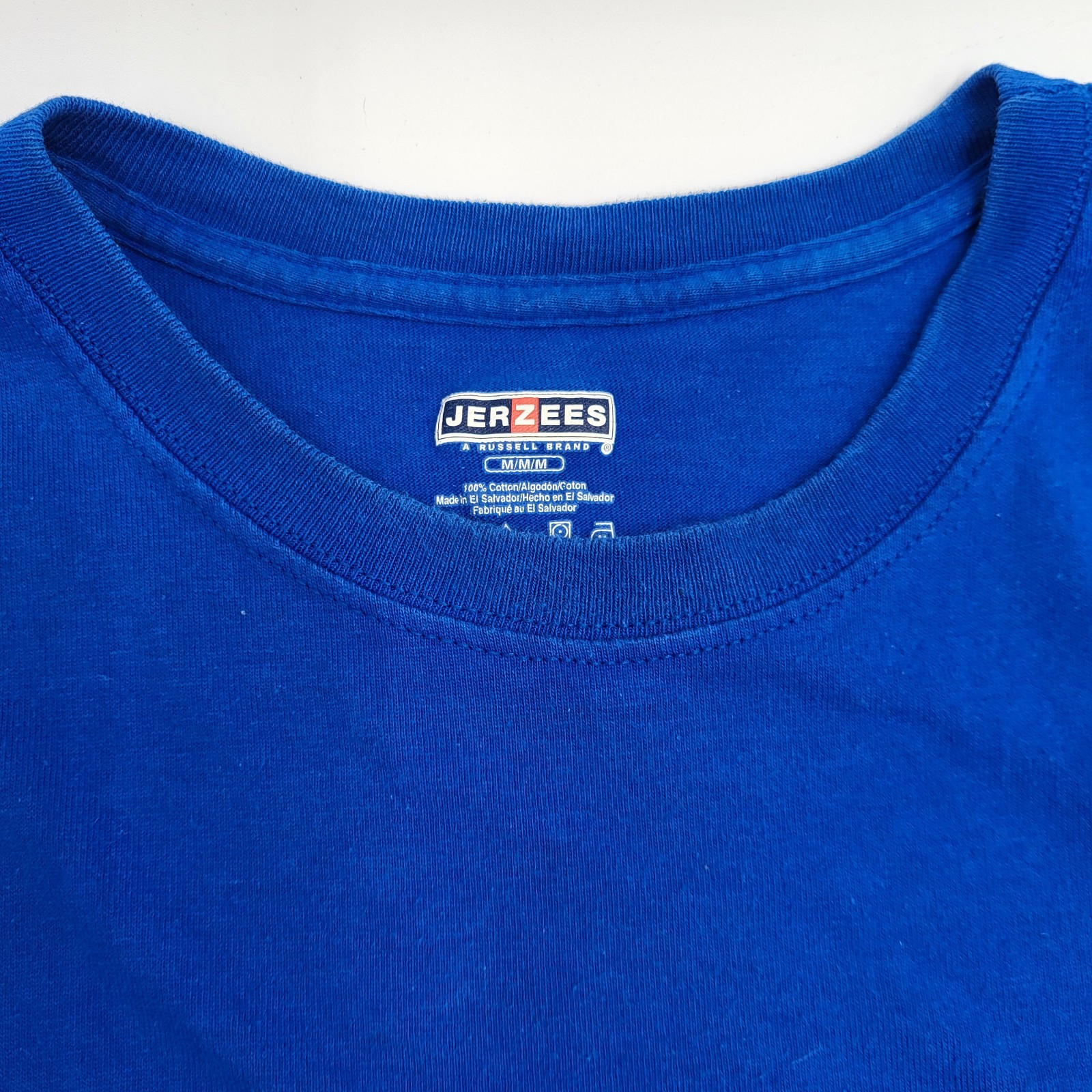 Vintage Russell Jerzees Classic Ringspun Cotton Blue T-Shirt Size Medium gallery