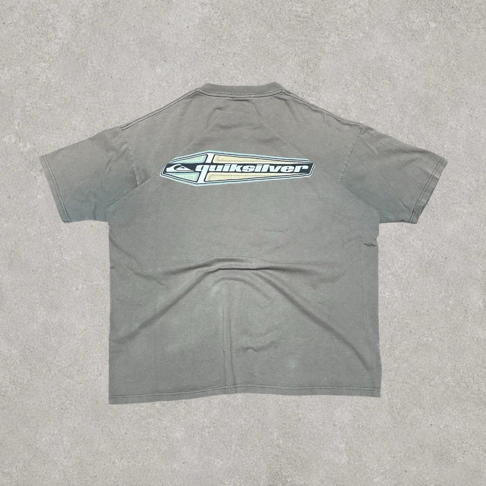 Vintage 90s Quicksilver Light Green Surf Tee Size Men’s Large