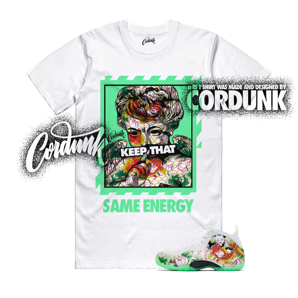 Foamposite Tianjin 2.0 Air One Poison Green Glow T Shirt Match ENERGY gallery