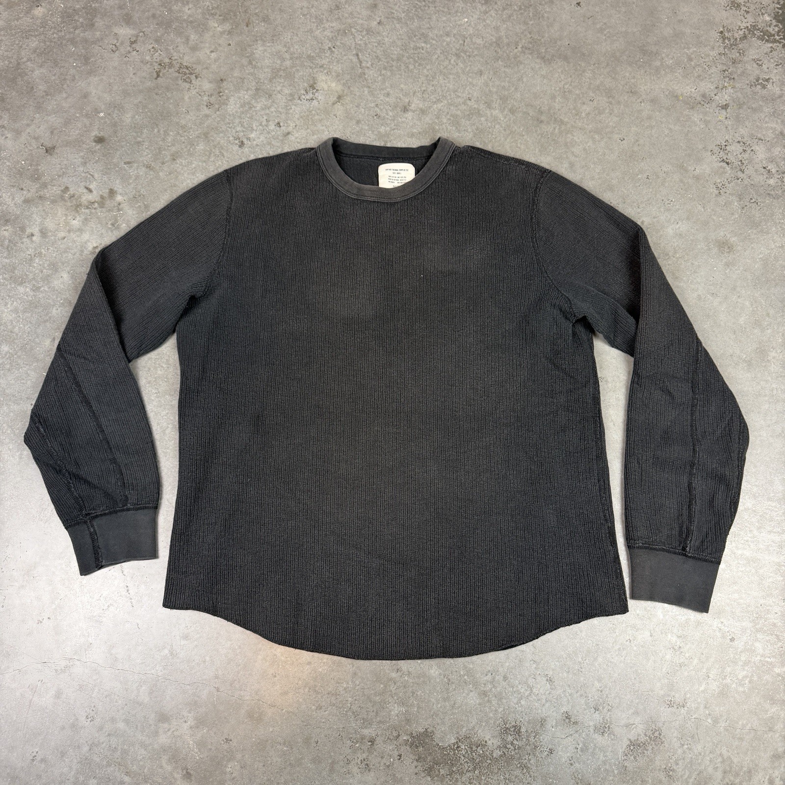 Buck Mason T Shirt Mens Small Black Faded Thermal Ribbed Preowned gallery
